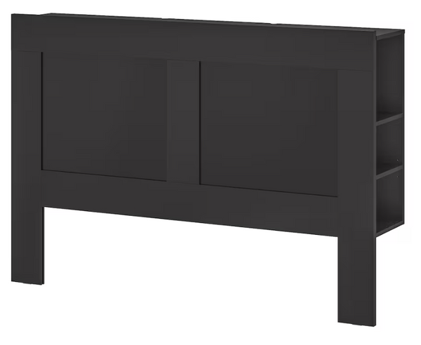 BRIMNES Headboard with storage compartment, black, 180 cm