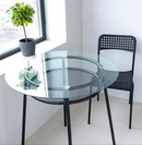 ALLSTA Table, glass/metal black