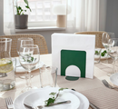 SKOGSRÖR Napkin holder, dark green, 13x12 cm