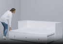 HEMNES Day-bed with 3 Storage, White, 80x200 cm