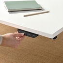 MITTZON Table top, black/ash, 160x68 cm/MITTZON Underframe sit-stand for desk, black, 120/140/160x80 cm