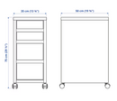 MICKE Drawer unit on castors, white, 35x75 cm