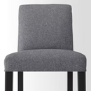 BERGMUND Bar stool with backrest frame, black, 75 cm/BERGMUND cover grey