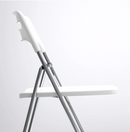 NISSE folding chair, high-gloss white/chrome-plated