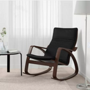 POÄNG Rocking-chair, brown/POÄNG Armchair cushion, Knisa black