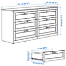 SONGESAND Chest of 6 drawers, white, 161x81 cm