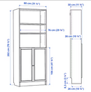 BILLY / OXBERG Bookcase with doors, oak effect, 80x30x202 cm