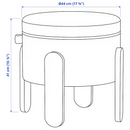 FORLUNDA Pouffe, with storage/Tonerud grey