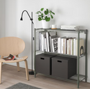 OMAR Shelving unit, grey-green, 92x36x94 cm