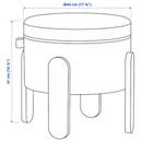 FORLUNDA Pouffe, with storage/Tonerud red
