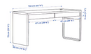 MICKE Desk, white, 142x50cm  55 7/8x19 5/8 "