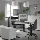MITTZON Table top, black/ash, 160x68 cm/MITTZON Underframe sit-stand for desk, black, 120/140/160x80 cm