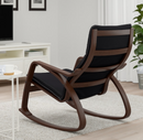 POÄNG Rocking-chair, brown/POÄNG Armchair cushion, Knisa black