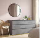 MALM Chest of 6 drawers, grey stained, 160x78 cm