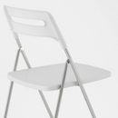 NISSE folding chair, high-gloss white/chrome-plated