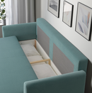 BRISSUND 3-seat sofa-bed, Hakebo light turquoise
