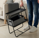 HATTÅSEN Bedside table/shelf unit, black