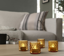 HUTLÖS Tealight holder, dark yellow, 6 cm