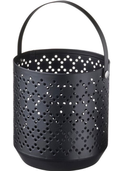 URSKILJA Lantern for tealight, black, 11 cm