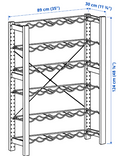 IVAR Bottle rack, grey, 83x30 cm/OBSERVATÖR Cross-brace,100 cm/ IVAR Side unit, 30x124 cm