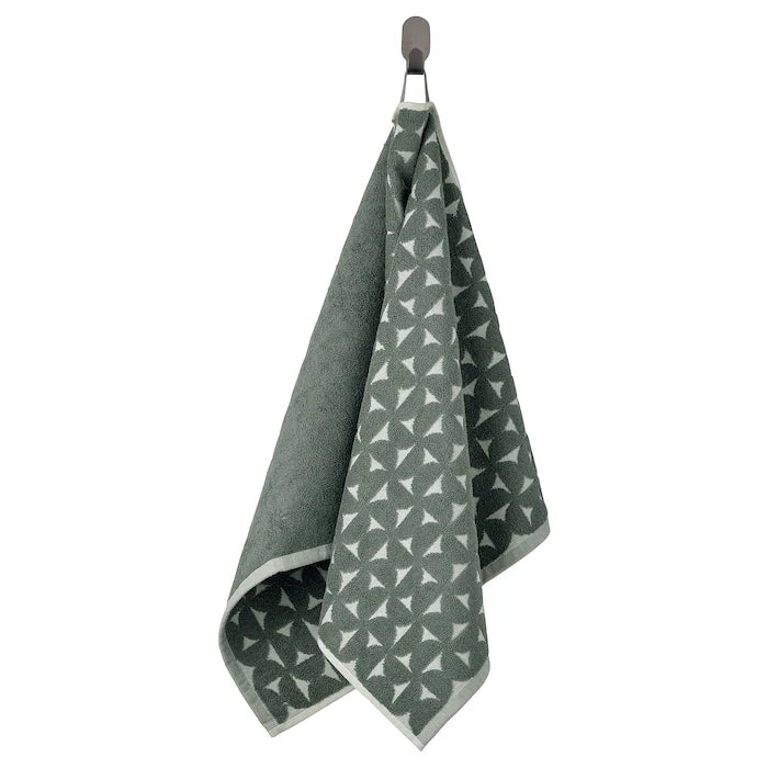 ÄNGSNEJLIKA Hand towel, grey/green, 50x100 cm