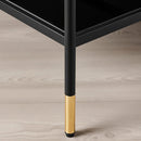 ÄSPERÖD Coffee table, black/glass black, 115x58 cm