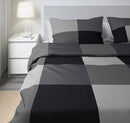 BRUNKRISSLA Duvet cover and 2 pillowcases, black, 200x200/50x60 cm