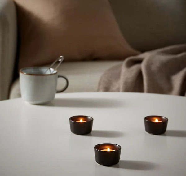 ÄROFULL Tealight holder, dark brown, 3.5 cm