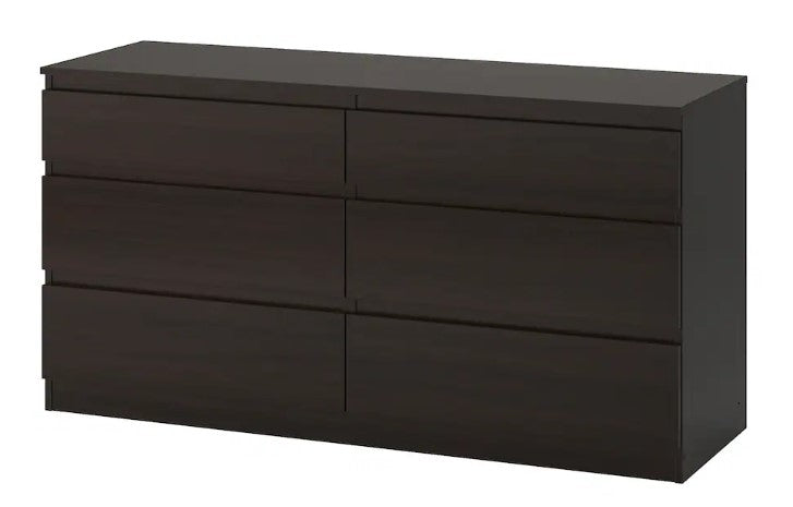 KULLEN Chest of 6 drawers, black-brown, 140x72 cm – Likea projects limited