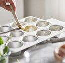 VARDAGEN Muffin tin, silver-colour, 38x29 cm