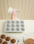 VARDAGEN Muffin tin, silver-colour, 38x29 cm