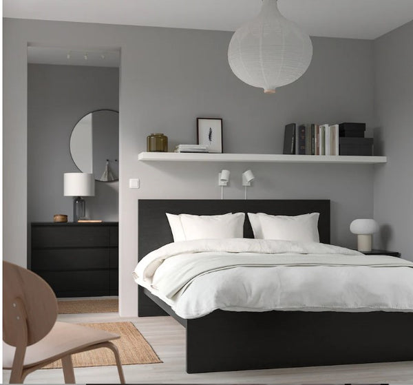 MALM Bed frame, high, black-brown, 160x200 cm