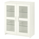 BRIMNES Cabinet with doors, glass/white, 78x95 cm