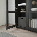 BRIMNES Glass-door cabinet, black, 80x190 cm