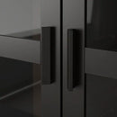 BRIMNES Glass-door cabinet, black, 80x190 cm