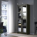 BRIMNES Glass-door cabinet, black, 80x190 cm