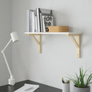 BURHULT/SANDSHULT wall shelf, white/aspen, 59x20 cm