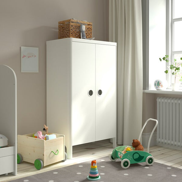 BUSUNGE Wardrobe, white, 80x139 cm