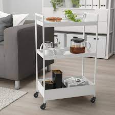 NISSAFORS Trolley, white, 50.5x30x83 cm