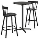 NORRARYD Bar stool with backrest, black, 74 cm