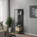 RUDSTA Glass-door cabinet, anthracite, 42x37x155 cm