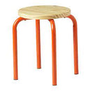 DOMSTEN Stool, orange/pine