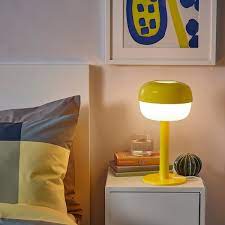 BLASVERK Table lamp, yellow, 36 cm