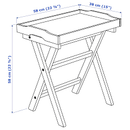 MARYD Tray table, dark red, 58x38x58 cm