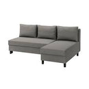 ÄLVDALEN 3-seat sofa-bed with chaise longue, Knisa grey-beige