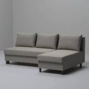 ÄLVDALEN 3-seat sofa-bed with chaise longue, Knisa grey-beige