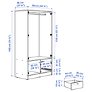 VILHATTEN Wardrobe with 2 doors and 2 drawers, oak effect, 98x57x190 cm