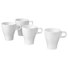 FÄRGRIK Mug, stoneware white, 25 cl set of 4