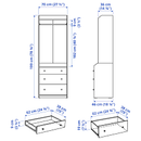 HAUGA Open wardrobe with 3 drawers, white, 70x199 cm