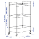 NISSAFORS Trolley, white, 50.5x30x83 cm